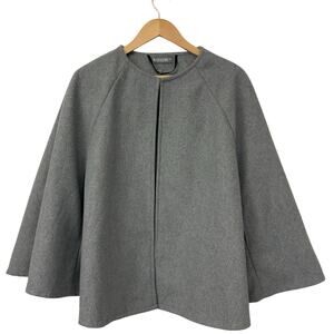Accessory ST New York Gray Cape Jacket Open Front Swing Coat One Size Minimalist
